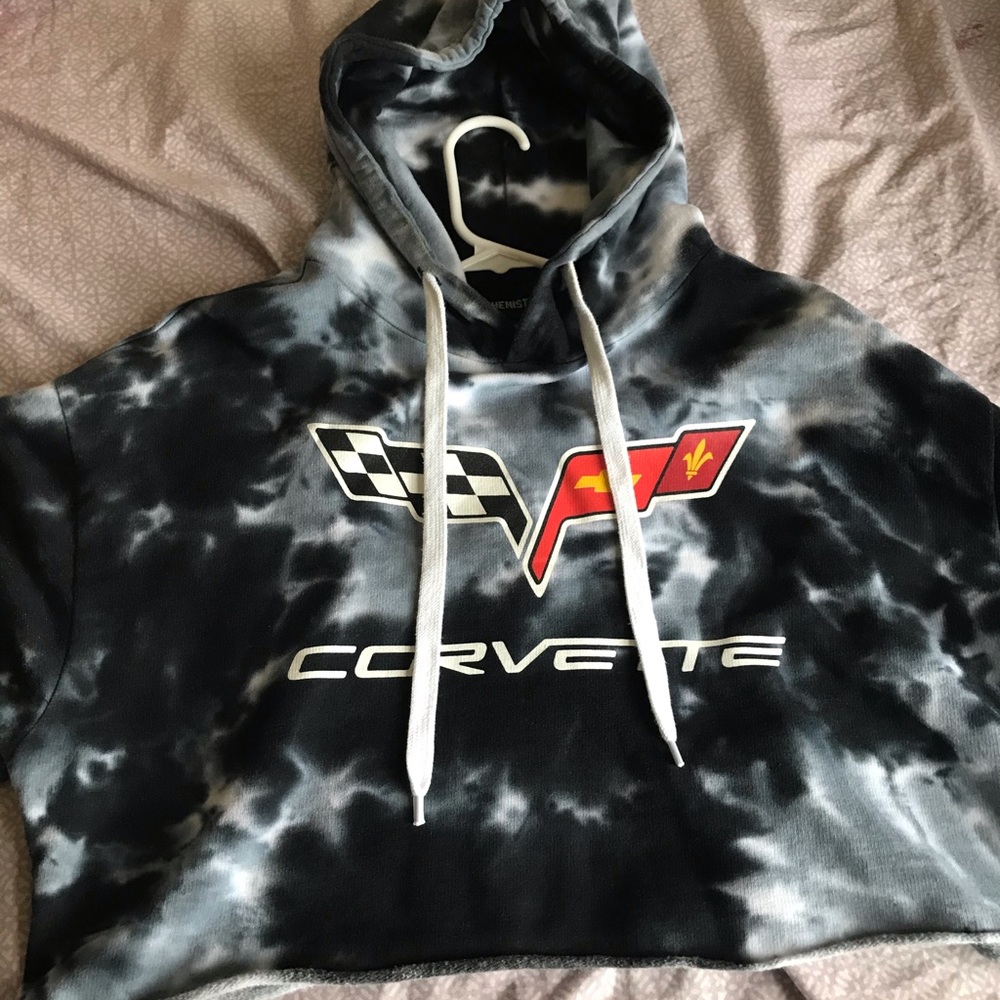 A cute black and white crop corvette sweater